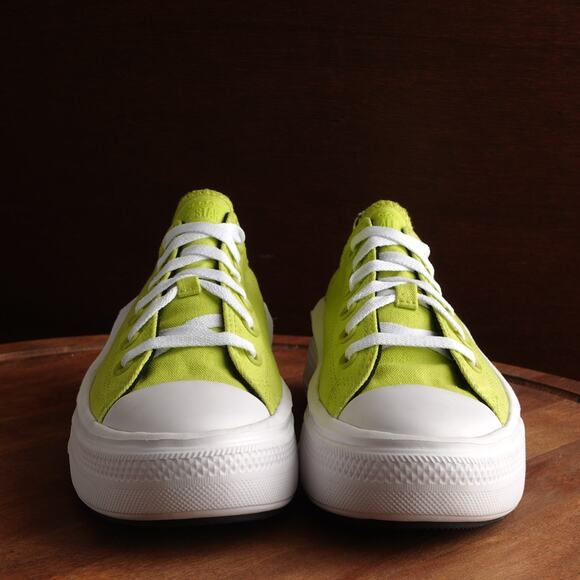 Converse Sneakers Womens SZ 9 Neon Green Move Platform Low Lace Up Casual Shoes - Picture 3 of 13